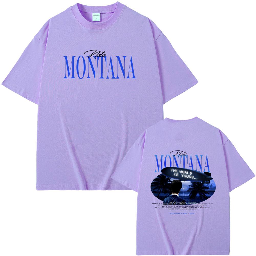 Natanael Cano Nata Montana The World Is Yours Graphic Print T-shirt Men Women Hip Hop Vintage T Shirts Unisex Oversized Tshirt