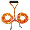 One drag two double head pet double leash dog leash braided braid PP round rope dog leash dog chain