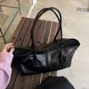 Yogodlns New Korean Trendy Y2K Black Shoulder Bag Crocodile Grain Pattern PU Leather Tote Bag Large Capacity Commute Travel Daily Handbag