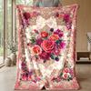 Elegant Floral Butterflies Theme blanket Lightweight Warm Flannel Blanket Decorative Throw Blanket for Home Decoration