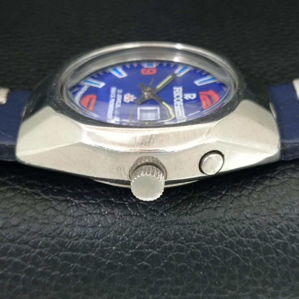 RICOH R31 AUTOMATIC VINTAGE JAPAN MENS BLUE COLOR DIAL WATCH a707616-1