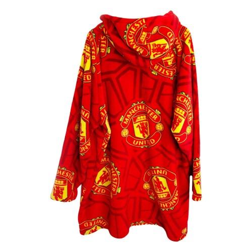Manchester United FC Childrens/Kids Crest Fleece Oversized Blanket Hoodie