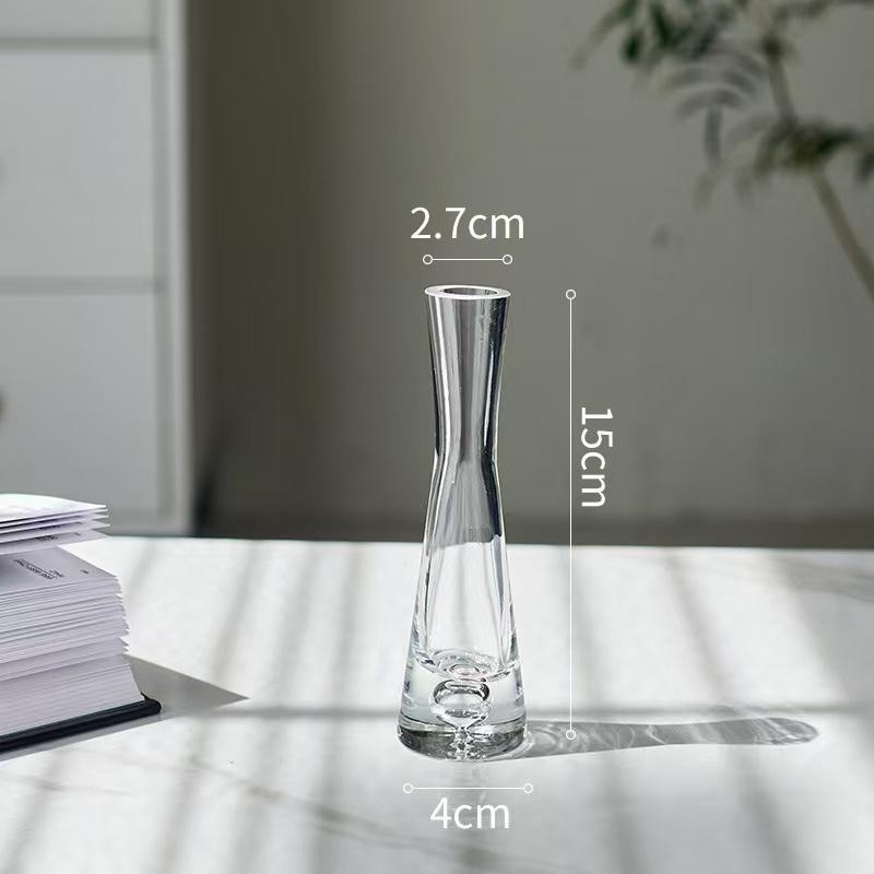 Mini Transparent Glass Test Tube Vase for Fresh Flowers - Desktop Ornament