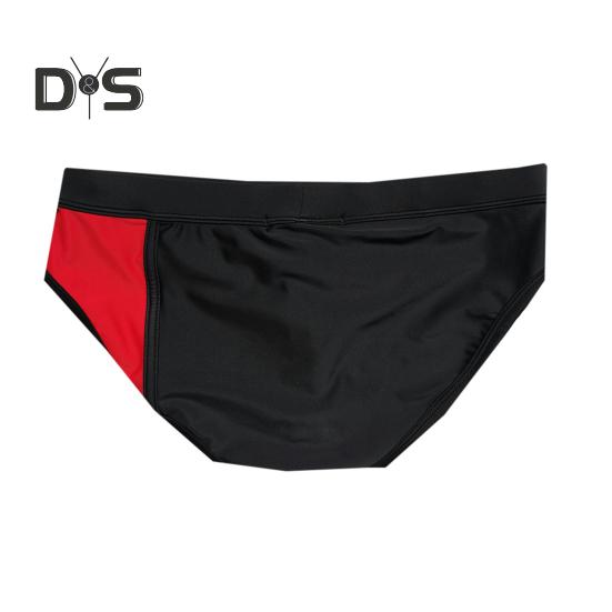 Men Swimming Trunks Elastic Soft Quick Dry Breathable Slim Fit Color Matching Mid Waist Bathing Briefs Surfing Water Sports Swimming Shorts