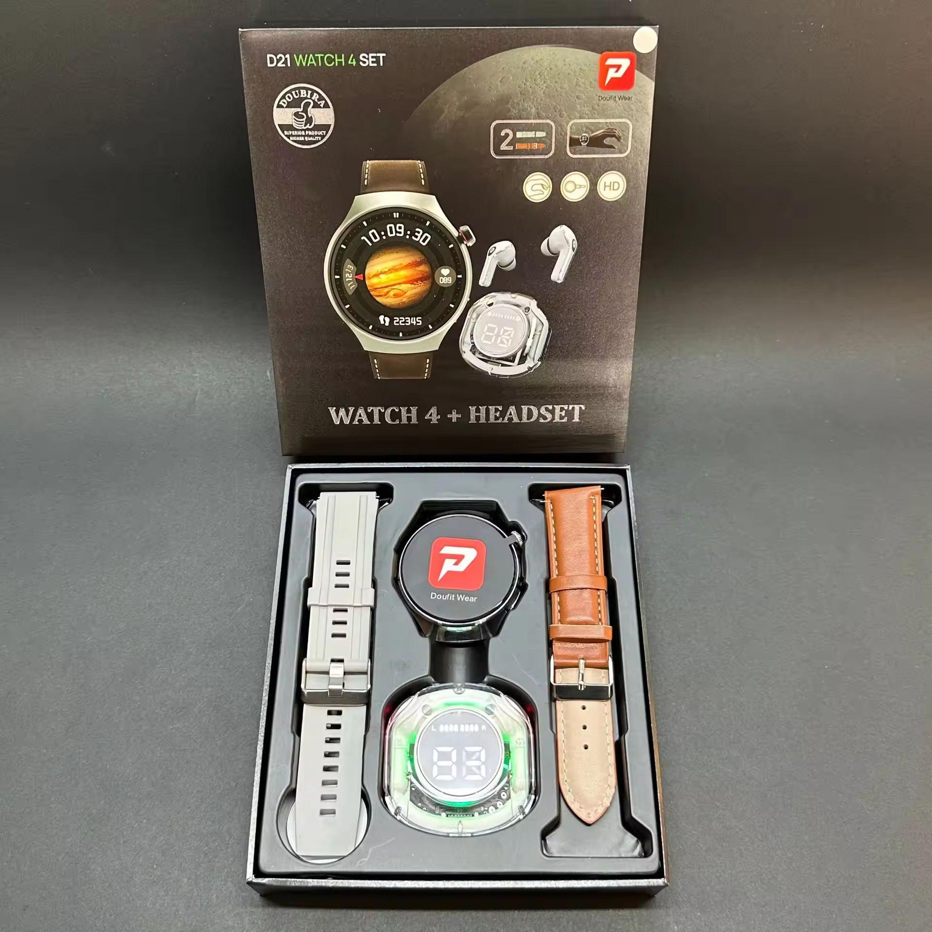 D21 Smart Watch 4 Suit Air 39 TWS Earphones Good Quality Smart Watches Heart Rate Health Monitoring Smart Bracelet Band