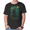 Unisex Crew Neck T-Shirt Starry Monster Graphic Short Sleeve Casual Tee