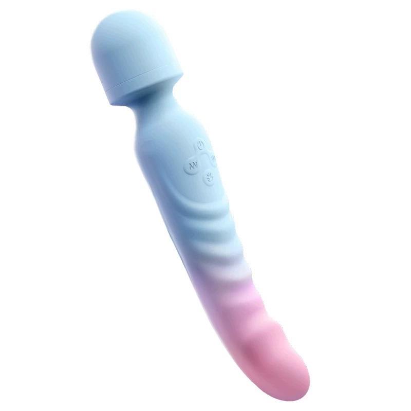 AV Dual-Head Heated Silicone Vibrator with Charger - Female Adult Erotic Massager