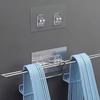 10Pcs Self-adhesive Bathroom Hooks Transparent Double Clamp Hooks For Storing Bathtub Storage Baskets Shower Accessories