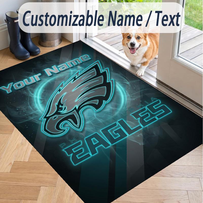 Custom Text Printed Rug Philadelphia Eagles Non Slip Floor Carpet For Home Room Decor