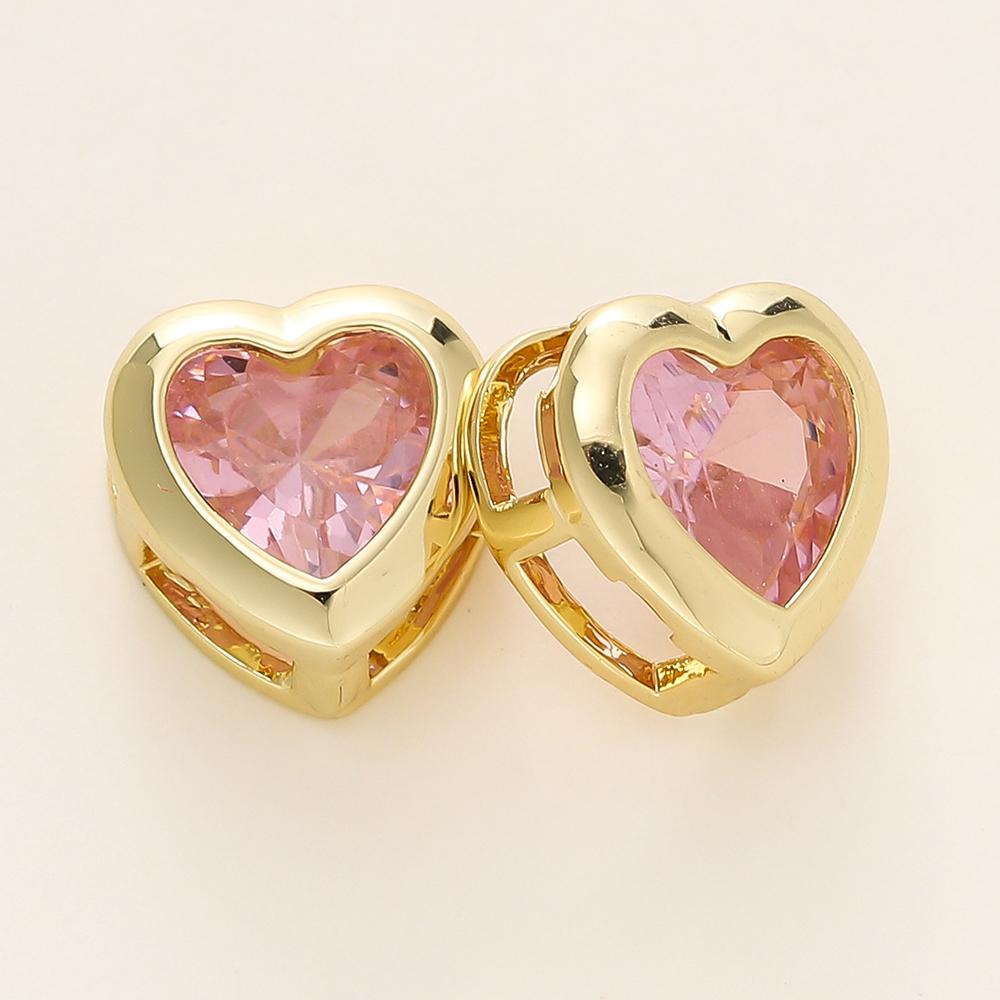 46Pcs 18K Gold Color Plated Brass Ellipse Cuboid Heart Beads With Zircon For Diy Bracelet Necklace Jewelry Making Accessories