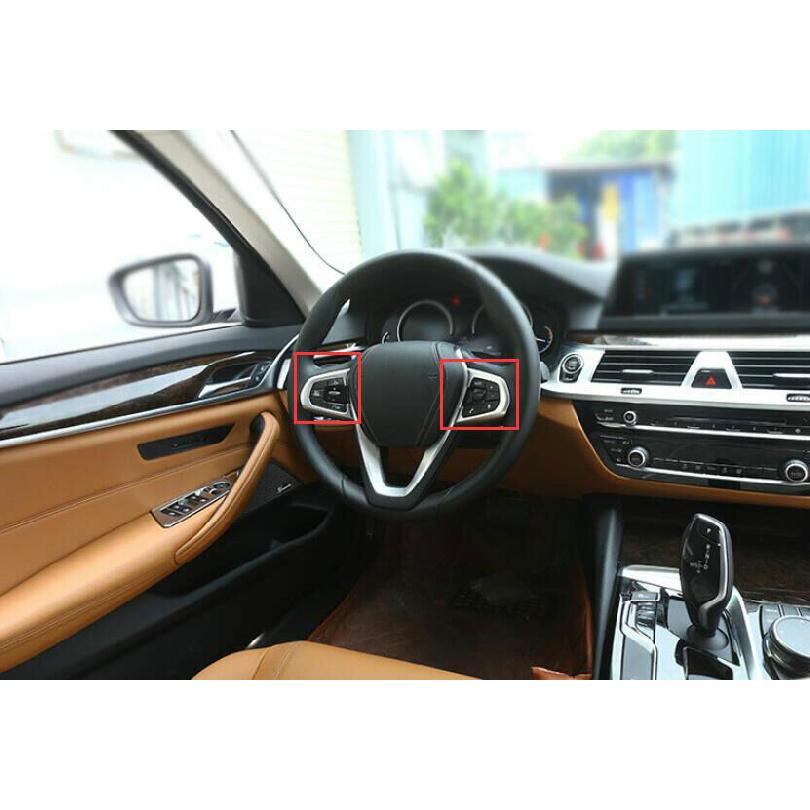 ABS Silver Front Steering Wheel Frame Cover Trim For BMW 5 Series G30 2018-