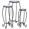 VidaXL Tables Mosaic 3 Pcs Blue and White Ceramic 46702