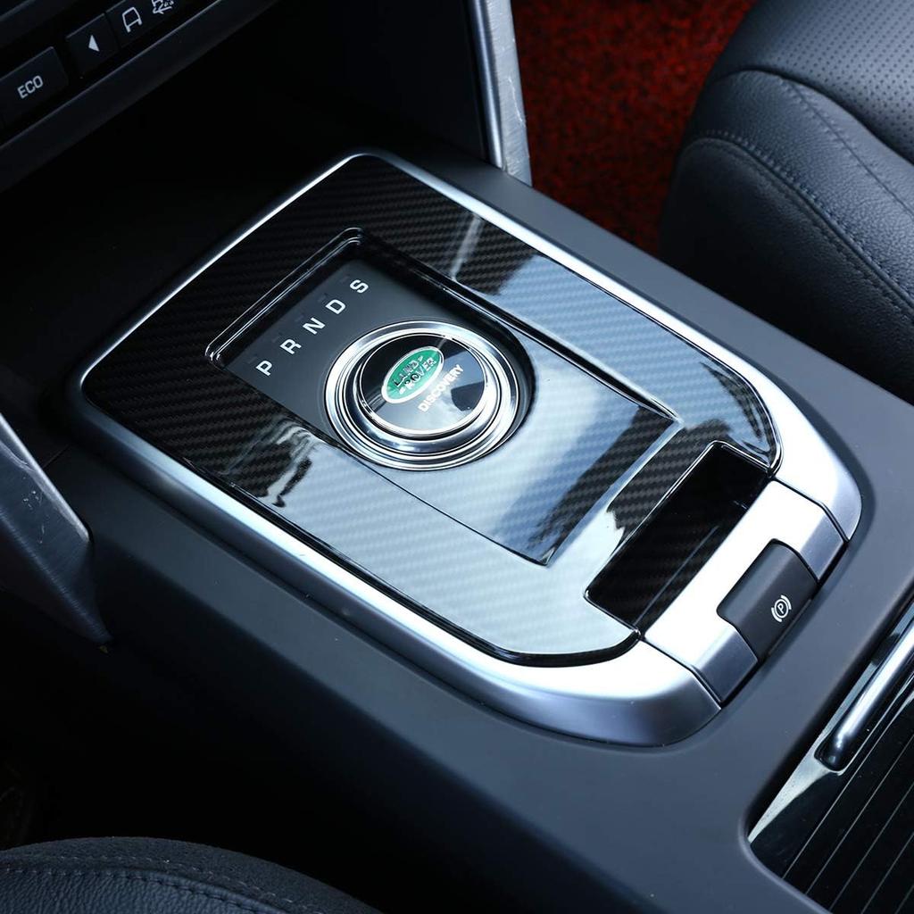 Carobon Fiber Style ABS Plastic Car Interior Gear Shift Cover Trim Sticker for Land Rover Discovery Sport 2015-2019 Auto Accessories