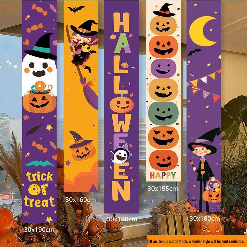 

Halloween Kindergarten Bar Outdoor Decor: Hanging Pumpkin Lanterns & Photo Prop Ornaments