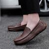 Flat Slip-on Soft Leather Shoes for Men New In Elegant Legitimate 2025 Trend Fashion Classic Original Man Casual Shoe On Sale