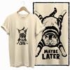 COOLMIND 100% cotton BEIGE cat print exclusive graphic women T shirt big size loose cotton cat lover women tshirt LOVELY cat tee