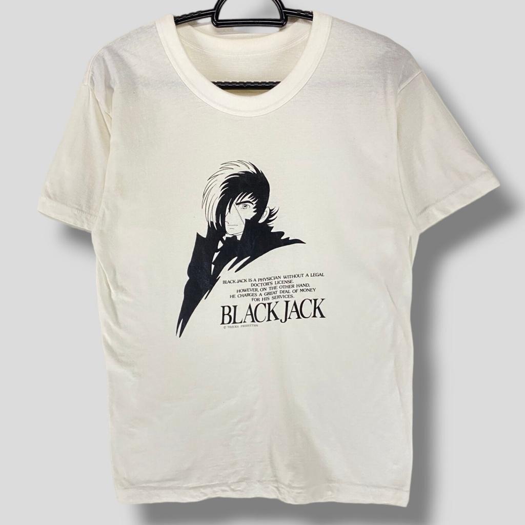 Vintage 90s Black jack anime manga T-Shirt collectible Tezuka production japanese cartoon tee single stitch white Small