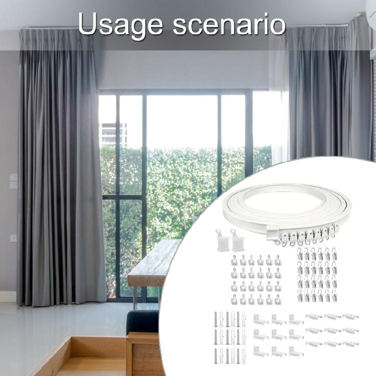 Leise Bedienung Vorhangschiene 3 Meter Schienen mit Rollen Clip-Set für Elegante und Funktionale Fensterdekorationslösung