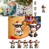 Adorable Acrylic Christmas Cow Pendant For Car Rearview Mirror Decoration