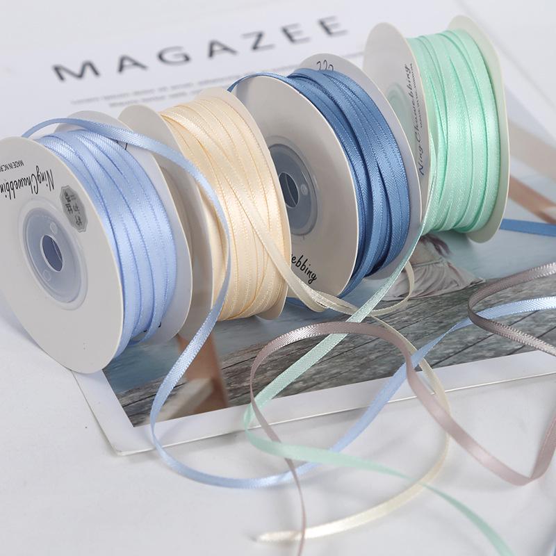 3mm Premium Double-Sided Satin Polyester Ribbon for Wedding Bows and Gift Packaging