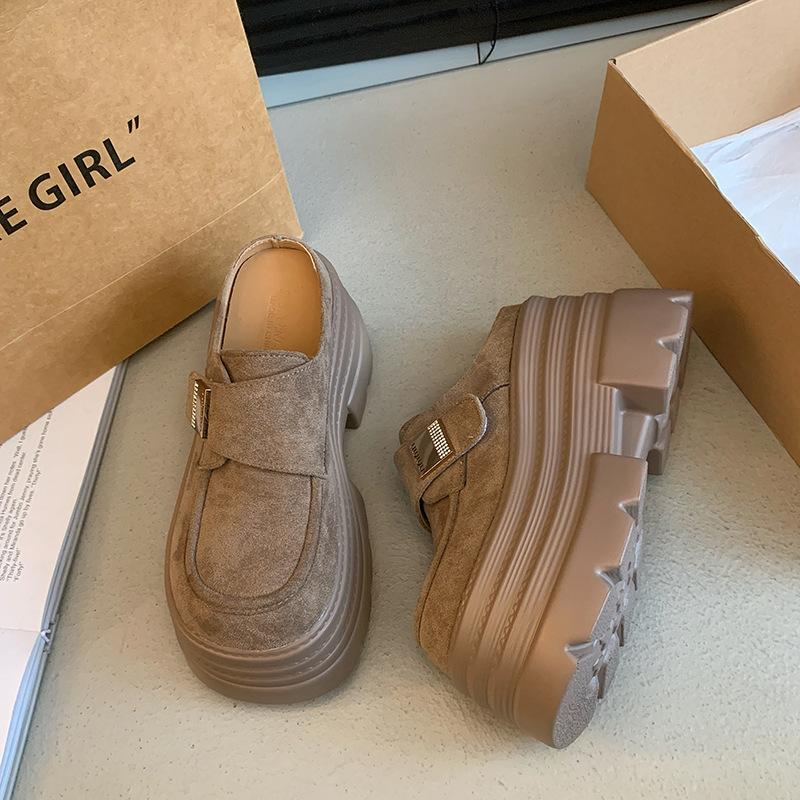 Height-increasing Baotou Boken Half Slippers Women's Outer Wear Spring and Summer New Small Thick-bottomed Muffin