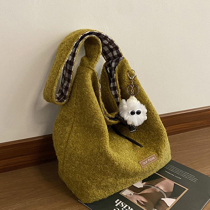 

Woolen bag women s large-capacity new autumn and winter versatile casual shoulder bag texture commuting