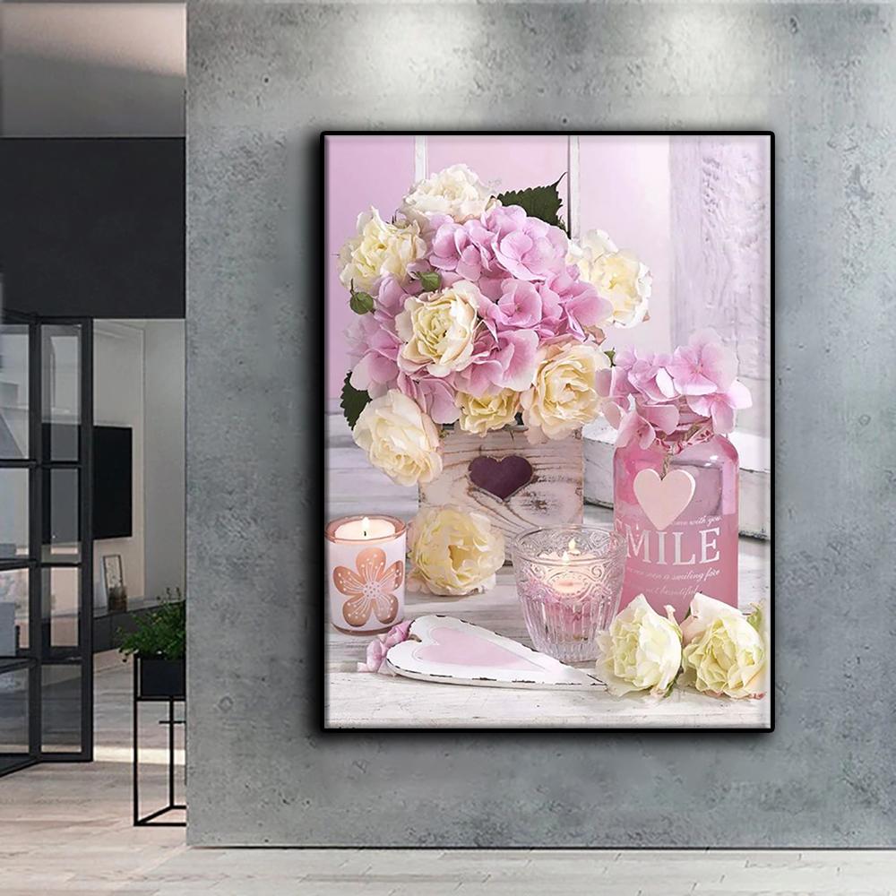5D Diy Diamant Malerei rosa Rosen Kreuzstich voller Diamant Stickerei Mosaik