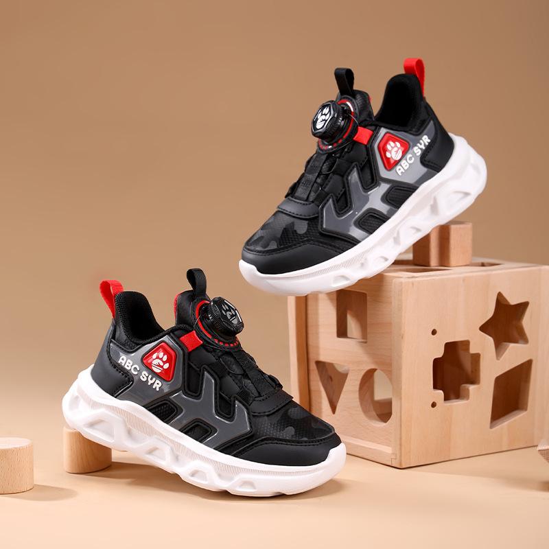 

Children s sports shoes Boys shoes Autumn new children s running girls running shoes Lightweight student rotating buckle trendy shoes 37
