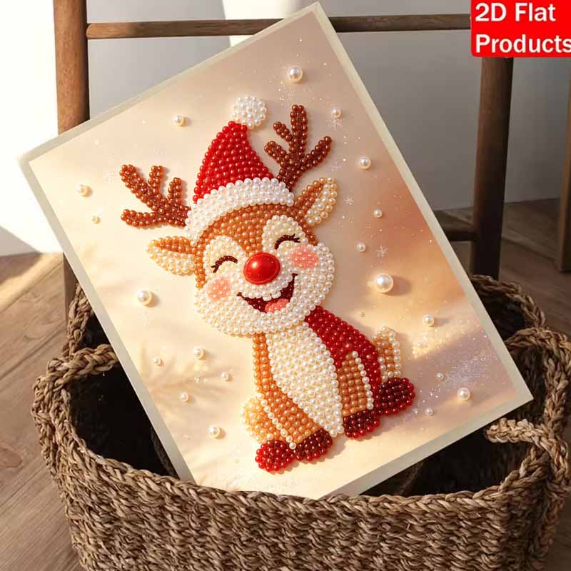 Christmas Pearl Painting Kit Handmade DIY Reindeer Home Decoration Painting