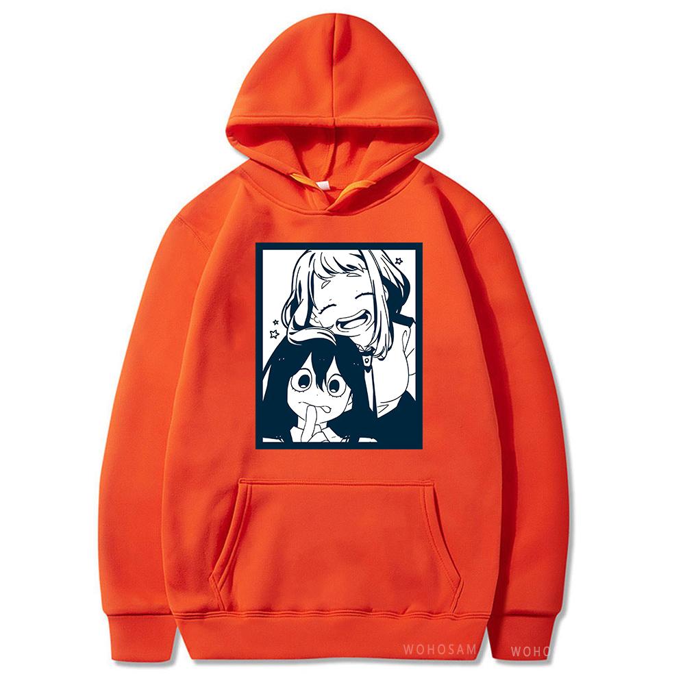 My Hero Academia Hot Anime Hoodies OCHACO URARAKA Asui Tsuyu Unisexga Clothing Graphic Kawaii Print Hooded Tops Harajuku Sweatshirts