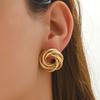 Simple Circle Flower Shape Earrings Plated Color Ear Jewelry For Women Girls