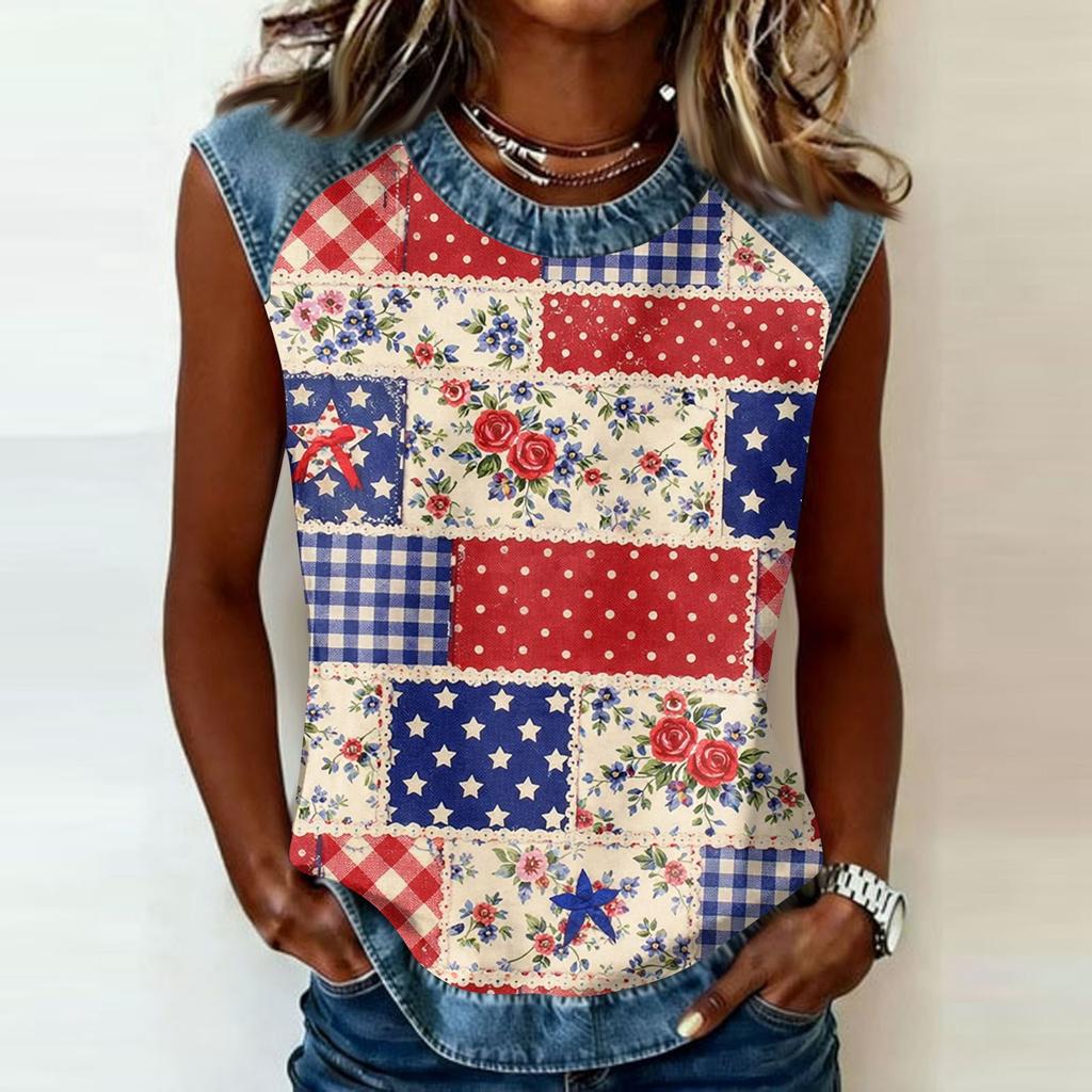Camiseta informal de manga larga para mujer con cuello redondo y estampado