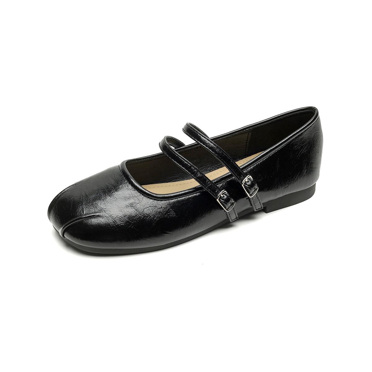 

Weiwei Girl 683-2 Французские туфли Мэри Джейн Ремешок на одно слово 2025 Новые туфли с легким верхом и мягкой подошвой для женщин 43 чёрный