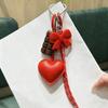 Acrylic Chocolate Ornament Heart Leather Keychain Bag Braided Cord Bow Design Backpack Pendant Tassel Love Heart Lanyard
