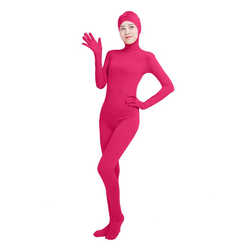 Mono de lycra de cuerpo entero con cara abierta para cosplay de actuación en escenario de anime