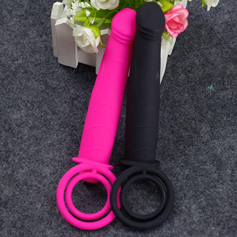 Climax Delay Penis Ring Vibrator for Couples Silicone Wearing Dildo G Spot Stimulate Anal Butt Plug Massager Adult Sex Toys for Men Women Masturbator
