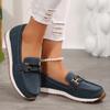 2025 Spring New Women's Buckle Low-top Casual Shoes Fashion Round-toed Vulcanized Shoes Comfortable Slip-on Women's Flat Shoes