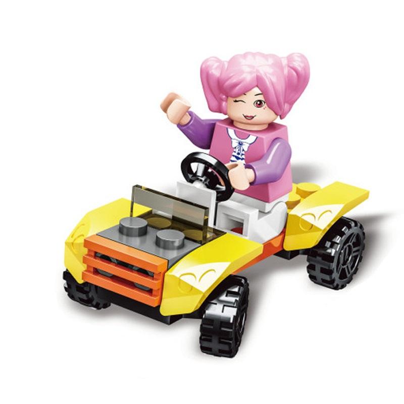 2 IN 1 SLUBAN Girl Royal Carriage Wagon Model Building Blocks Enlighten Action Figure Toys For Children