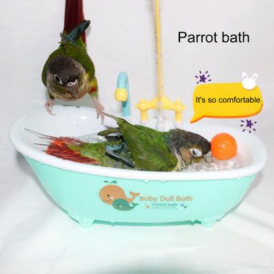 Hračka s kohoutkem Realistické mytí andulky Andulka Korela Conure Parrot Vanička Box Bird