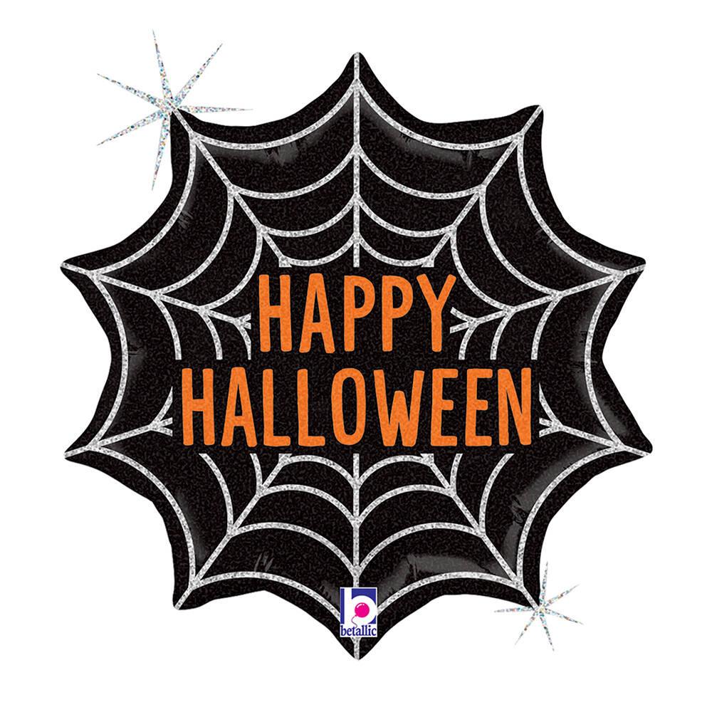 Balon Foliowy Halloween Sieć Pająka Holo 46 Cm