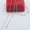 14K Rose Gold 3mm Double Bead Round Link Chain Bracelet And Necklace Set