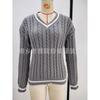 Damen V-Ausschnitt Langarm Pullover Strickpullover