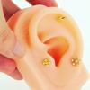 Hot Simple Fashion Unisex Titanium Alloy Gold Plated Geometric Natural Stone Cross-Border Mang Star Ear Tongue Piercing Jewelry