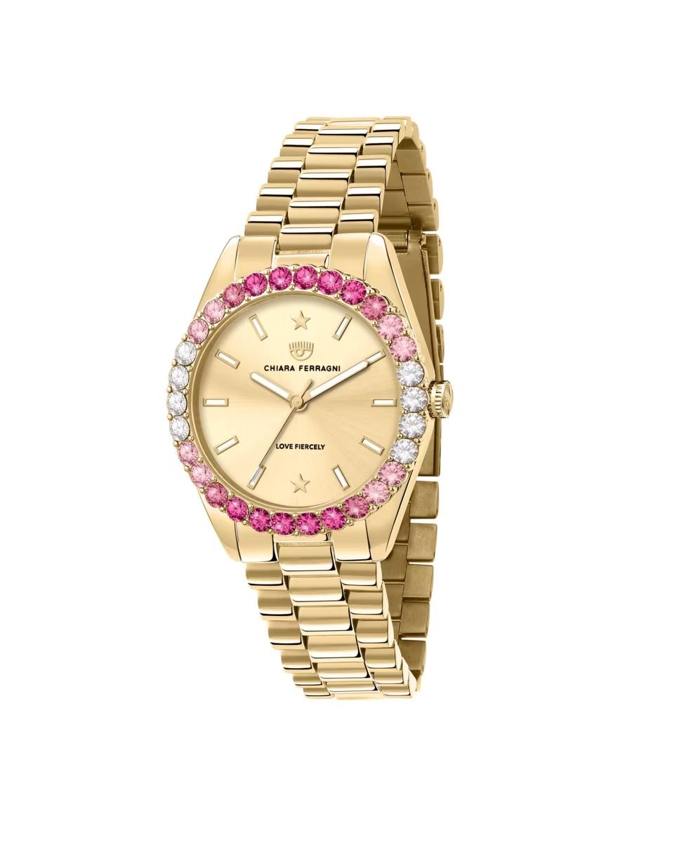 Super Merchant Herren Gold Uhr Chiara Ferragni R1953100501. Quarz, Farbe Frau.