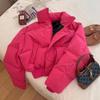 Stand Up Neck Thickened Quilted Coat Women Winter Clothes Korean Fashion Red Loose Short Down Jacket Women Top Winer Coat