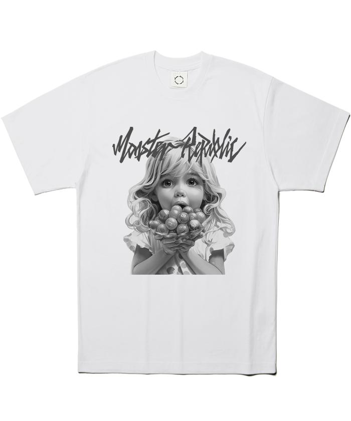 MONSTER REPUBLIC Happy Jenny Ash Gray T-Shirt White