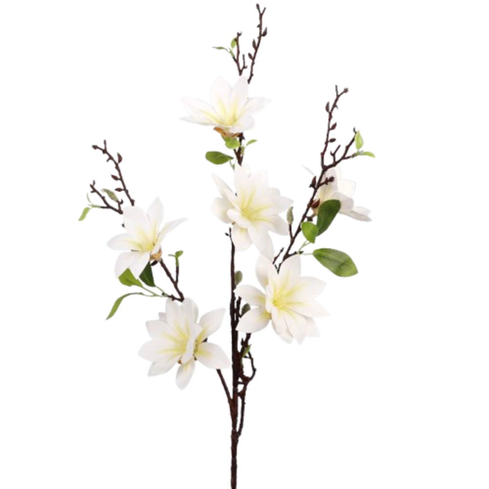 Real Touch Artificial Magnolia Branches Floral Art Fake Flower Living Room Desktop