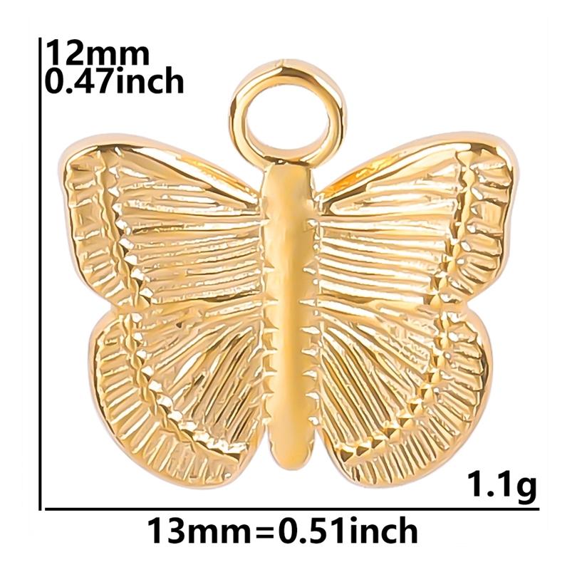 6pcs Gold Plated Butterfly Charms For Jewelry Making Bulk Stainless Steel Pendants Animal Dragonfly Cattle Peacock DIY Connector