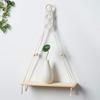 Boho Handwoven Wall Hanging Shelf Decorative Wooden Rack Living Room Bedroom Balcony Storage