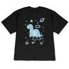 Minimalist Cute Dinosaur Doodle Graphic T-Shirt Kawaii Space Print Short Sleeve Casual Tee for Women Y2k Korean Versatile Tops